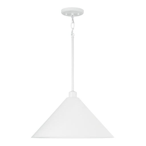 Capital Lighting 351311WE Alden One Light Pendant, Matte White Main Image.jpg
