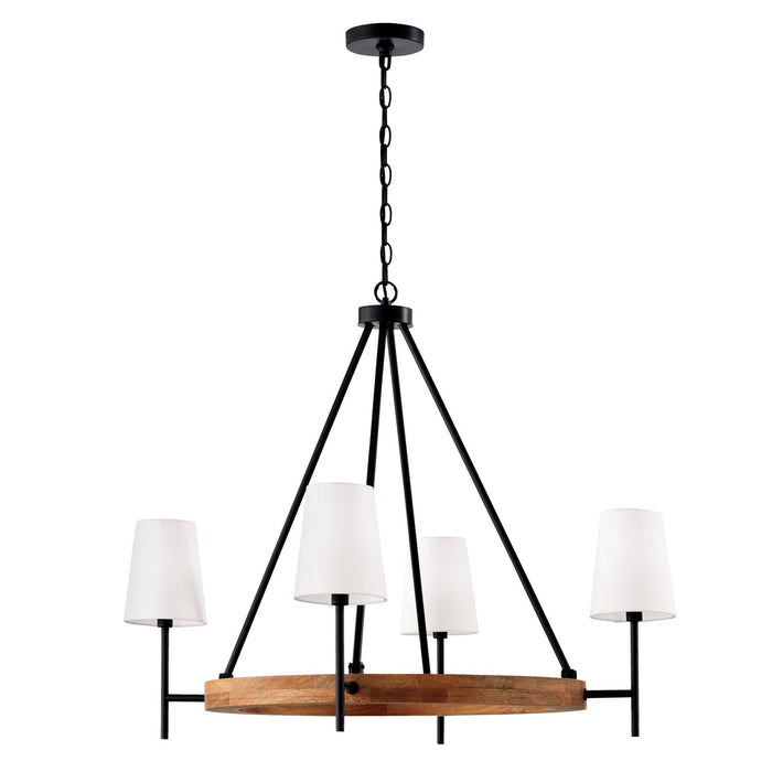 Capital Lighting 450841WK-709 Jonah Four Light Chandelier, Light Wood and Matte Black Main Image.jpg