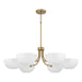 Capital Lighting 451461AW Reece Six Light Chandelier, Aged Brass and White Main Image.jpg