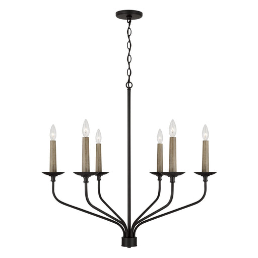 Capital Lighting 451561MB Wilder Six Light Chandelier, Matte Black Main Image.jpg