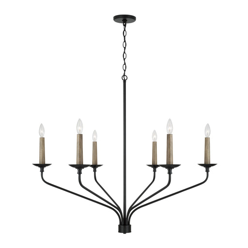 Capital Lighting 451562MB Wilder Six Light Chandelier, Matte Black Main Image.jpg