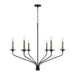 Capital Lighting 451562MB Wilder Six Light Chandelier, Matte Black Main Image.jpg