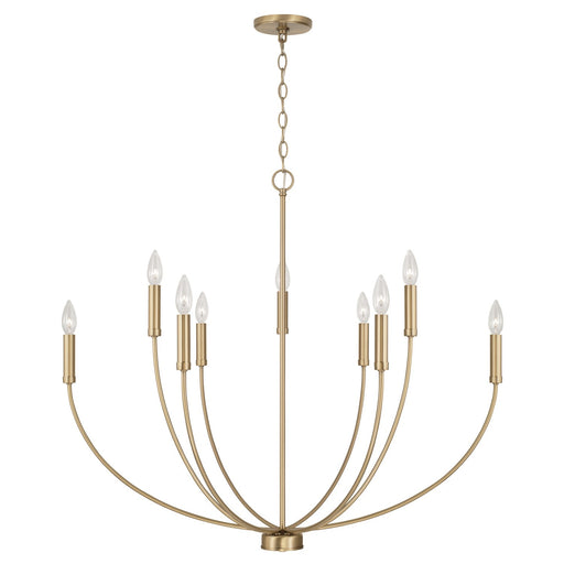 Capital Lighting 452191AD Ansley Nine Light Chandelier, Aged Brass Main Image.jpg