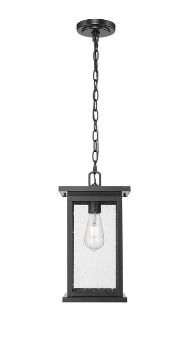 Millennium 4125-PBK Bowton One Light Outdoor Hanging Lantern, Powder Coated Black Main Image.jpg