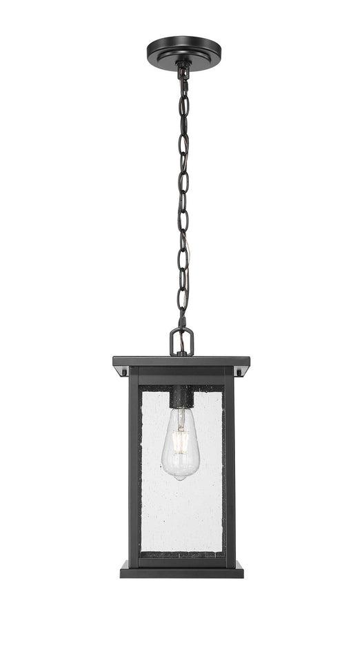 Millennium 4125-PBK Bowton One Light Outdoor Hanging Lantern, Powder Coated Black Main Image.jpg