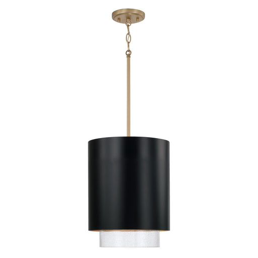 Capital Lighting 353011RK Weller One Light Pendant, Matte Brass and Black Main Image.jpg