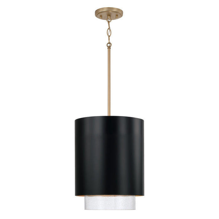 Capital Lighting 353011RK Weller One Light Pendant, Matte Brass and Black Main Image.jpg