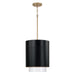 Capital Lighting 353011RK Weller One Light Pendant, Matte Brass and Black Main Image.jpg