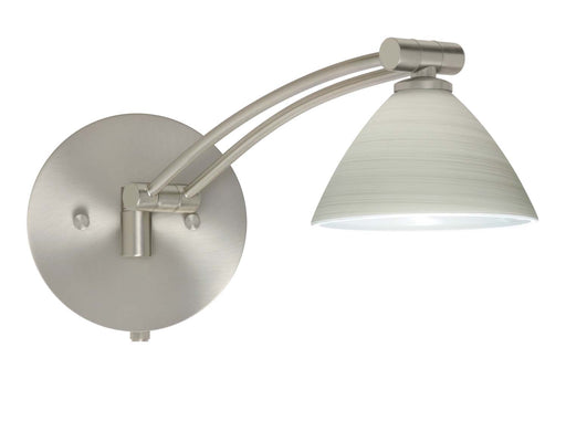 Besa 1WW-1743KR-SN Domi One Light Swing Arm Wall Sconce Satin Nickel Main Image.jpg