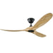 Visual Comfort Fan 3MAVR60BKNW Maverick 60" Ceiling Fan, Matte Black and Natural Wood Main Image.jpg