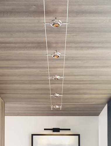 Tiella 800CBL5PN-LED, Accent Electronic Low Volt Surface Track Lighting Kit, LED Bulb Compatible, Nickel Alternate Image 2.jpg