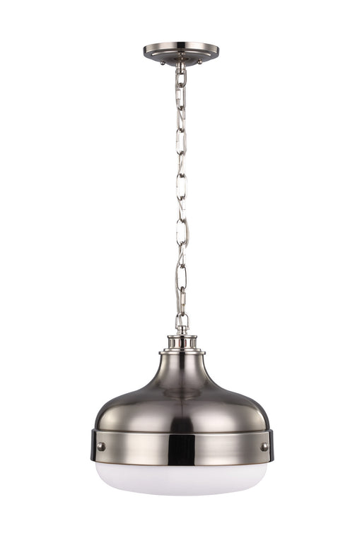 Generation Lighting P1283PN/BS Cadence Two Light Pendant, Polished Nickel / Brushed Steel Main Image.jpg