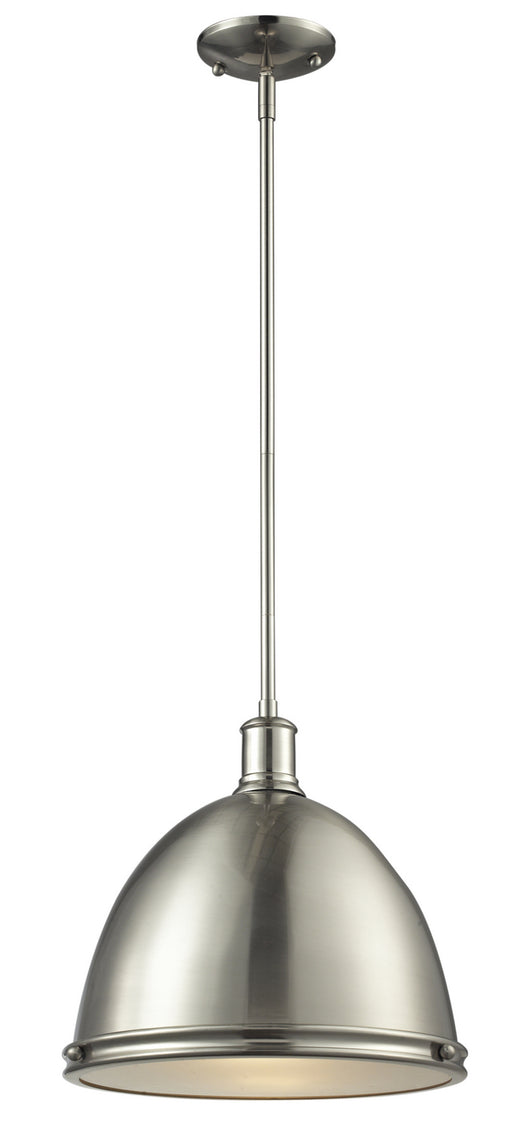 Z-Lite 710P13-BN Mason One Light Pendant, Brushed Nickel Main Image.jpg