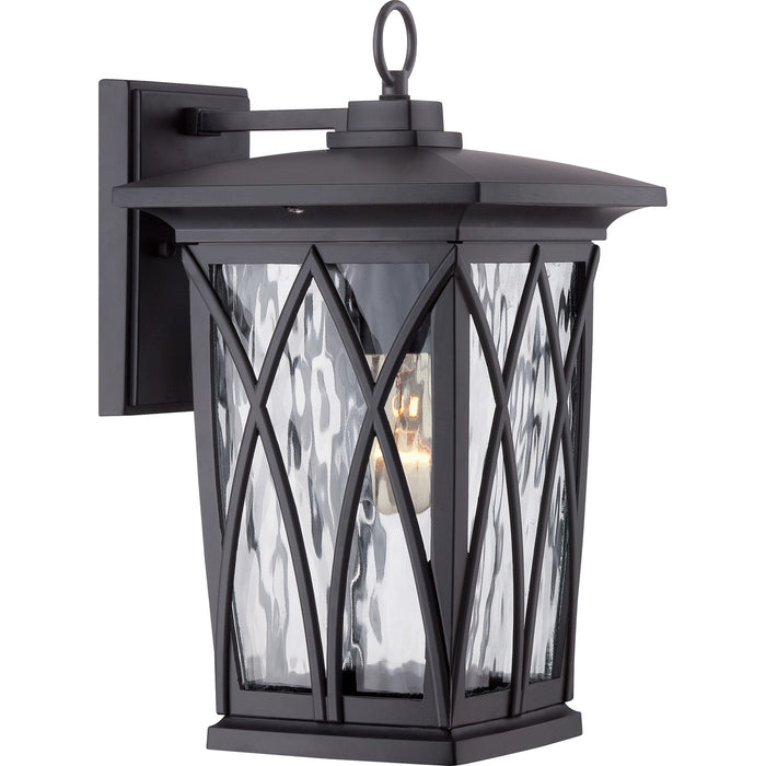 Quoizel GVR8408K Grover One Light Outdoor Wall Lantern, Mystic Black Main Image.jpg