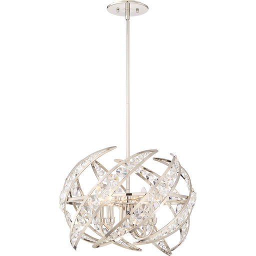 Quoizel PCCN2818PK Crescent Four Light Pendant, Polished Nickel Main Image.jpg