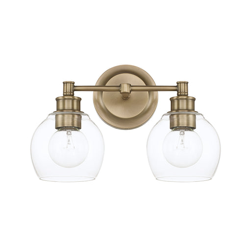 Capital Lighting 121121AD-426 Mid Century Two Light Vanity, Aged Brass Main Image.jpg