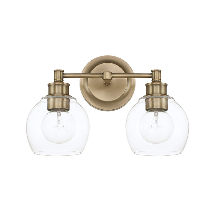 Capital Lighting 121121AD-426 Mid Century Two Light Vanity, Aged Brass Main Image.jpg