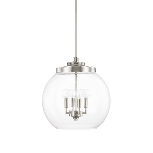 Capital Lighting 321142PN Mid Century Four Light Pendant, Polished Nickel Main Image.jpg