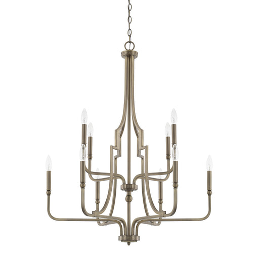 Capital Lighting 419391AD Dawson Ten Light Chandelier, Aged Brass Main Image.jpg