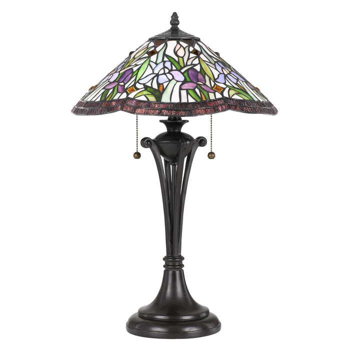 Quoizel TF3456TVB White Valley Two Light Table Lamp, Vintage Bronze Main Image.jpg