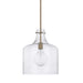 Capital Lighting 325712AD Crawford One Light Pendant, Aged Brass Main Image.jpg