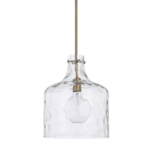 Capital Lighting 325717AD Crawford One Light Pendant, Aged Brass Main Image.jpg