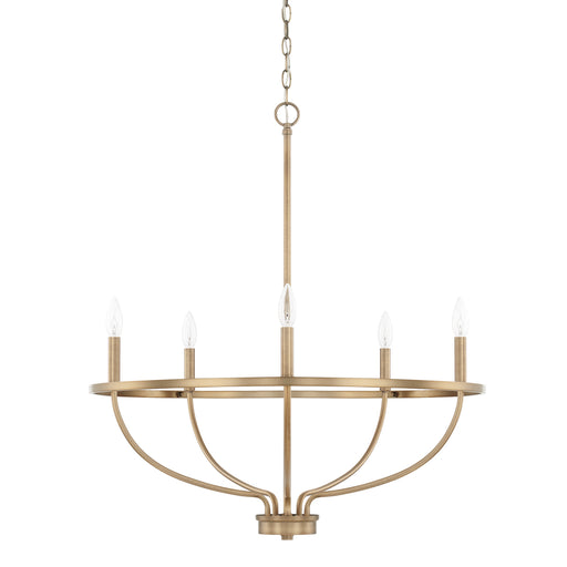 Capital Lighting 428551AD Greyson Five Light Chandelier, Aged Brass Main Image.jpg