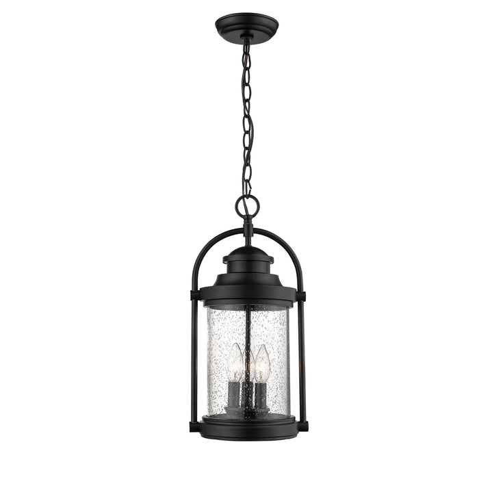Millennium 2544-PBK Livingston Three Light Outdoor Hanging Lantern, Powder Coat Black Main Image.jpg