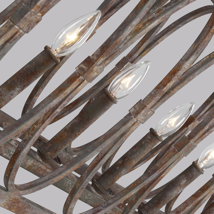 Visual Comfort Studio F3224/6DA Patrice Six Light Linear Chandelier, Deep Abyss Alternate Image 2.jpg
