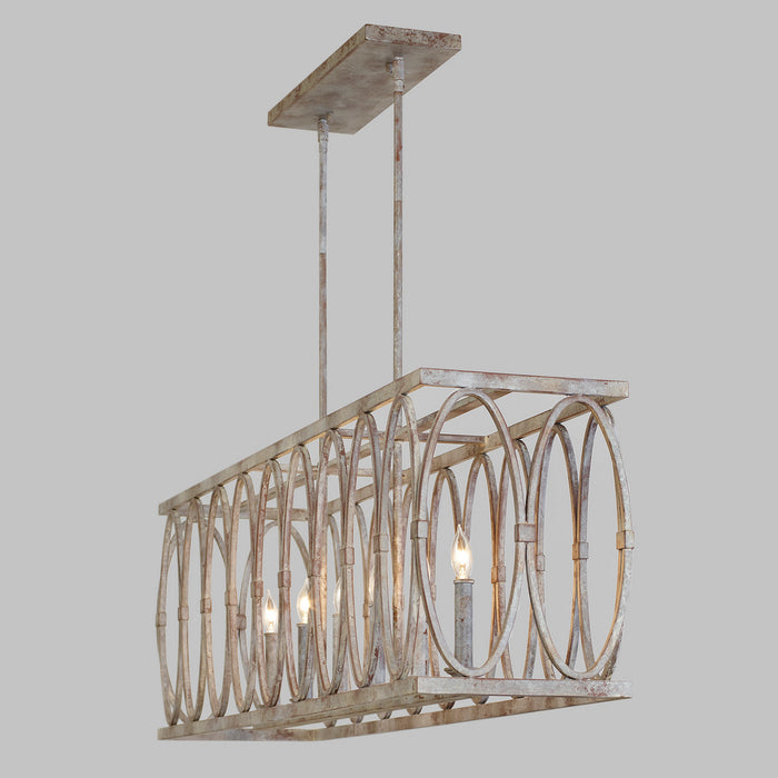Visual Comfort Studio F3224/6DA Patrice Six Light Linear Chandelier, Deep Abyss Alternate Image 3.jpg