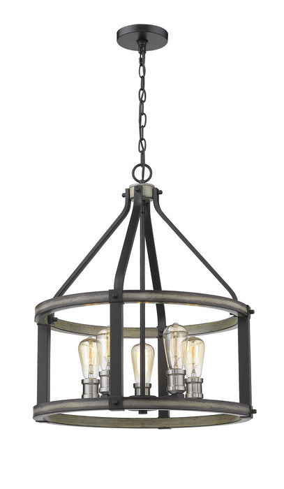 Z-Lite 472-5D-ABB Kirkland Five Light Pendant, Ashen Barnboard Alternate Image 3.jpg