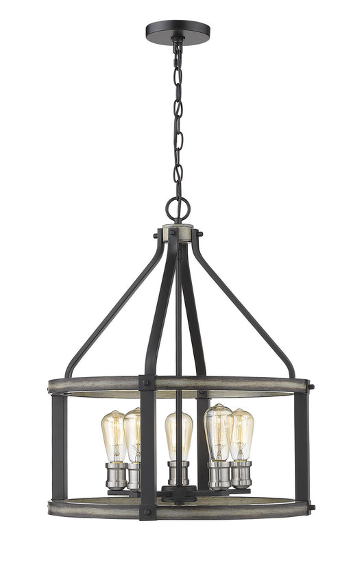 Z-Lite 472-5D-ABB Kirkland Five Light Pendant, Ashen Barnboard Main Image.jpg