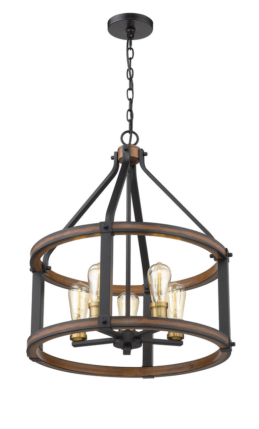 Z-Lite 472-5D-RM Kirkland Five Light Pendant, Rustic Mahogany Alternate Image.jpg