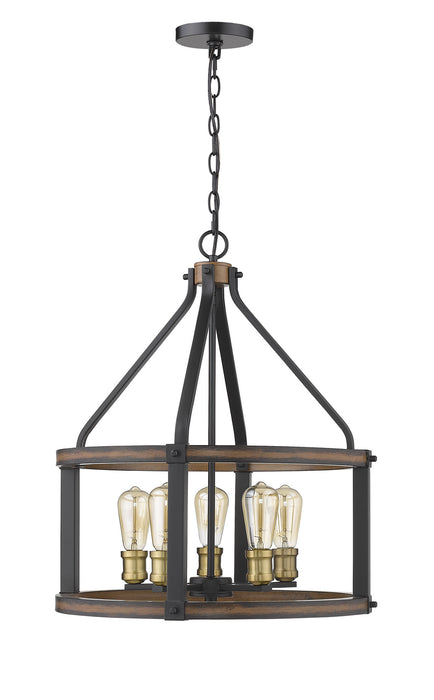 Z-Lite 472-5D-RM Kirkland Five Light Pendant, Rustic Mahogany Alternate Image 4.jpg