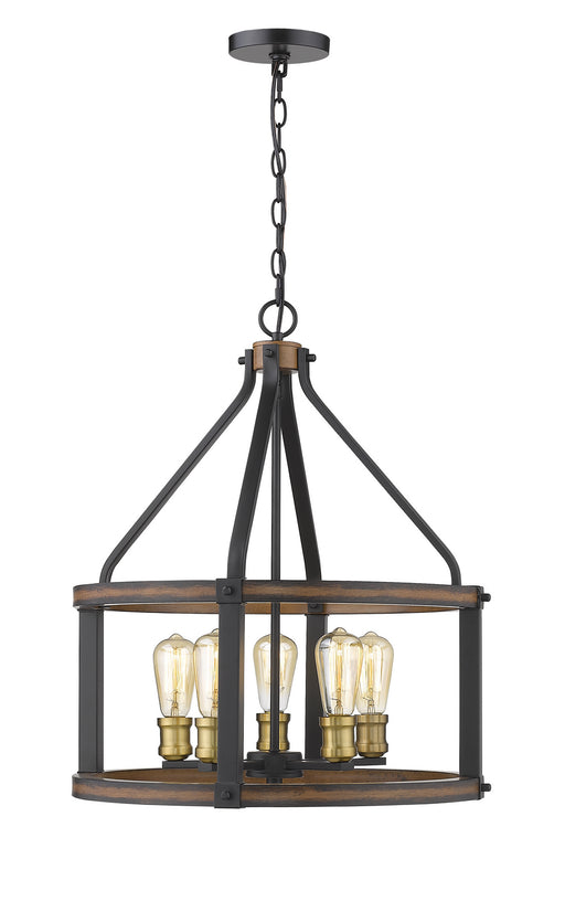 Z-Lite 472-5D-RM Kirkland Five Light Pendant, Rustic Mahogany Main Image.jpg