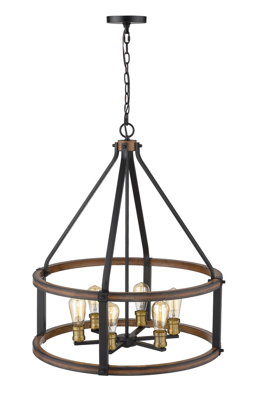 Z-Lite 472-6D-RM Kirkland Six Light Pendant, Rustic Mahogany Alternate Image.jpg