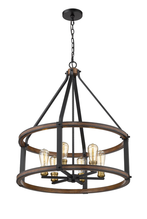 Z-Lite 472-6D-RM Kirkland Six Light Pendant, Rustic Mahogany Alternate Image 2.jpg