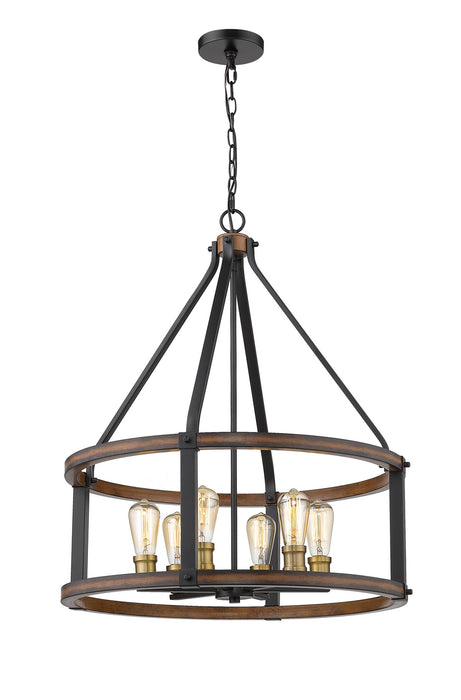Z-Lite 472-6D-RM Kirkland Six Light Pendant, Rustic Mahogany Alternate Image 3.jpg