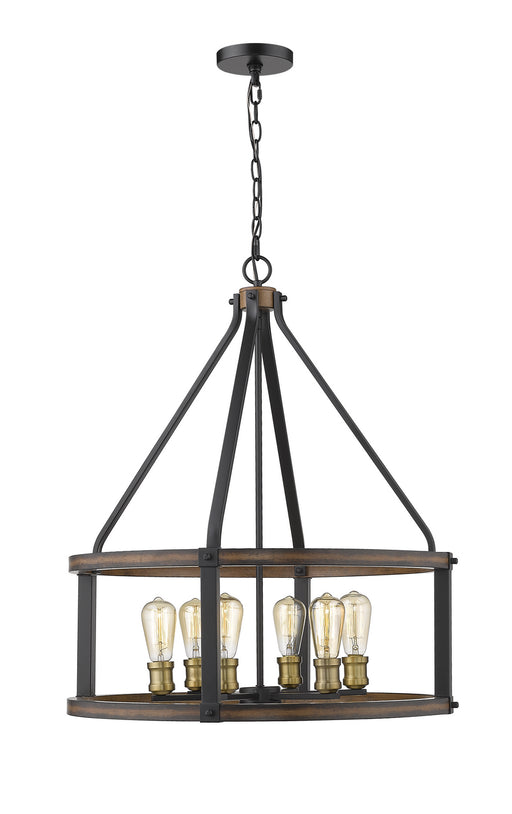 Z-Lite 472-6D-RM Kirkland Six Light Pendant, Rustic Mahogany Main Image.jpg