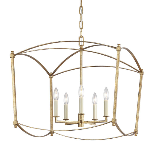 Visual Comfort Studio F3325/5ADB Thayer Five Light Lantern, Antique Gild Alternate Image.jpg