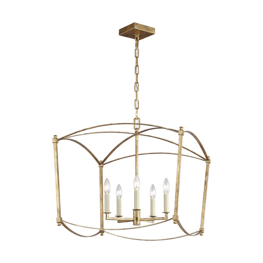 Visual Comfort Studio F3325/5ADB Thayer Five Light Lantern, Antique Gild Main Image.jpg