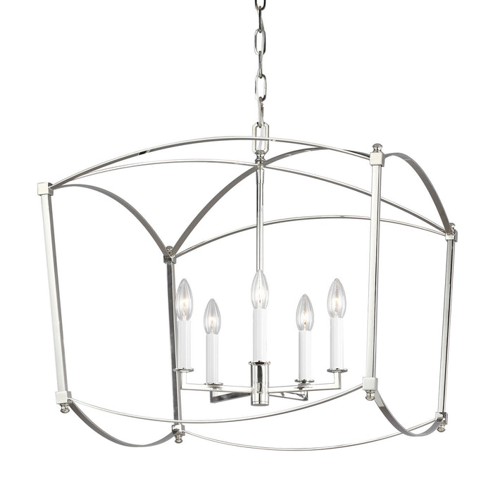 Visual Comfort Studio F3325/5PN Thayer Five Light Lantern, Polished Nickel Alternate Image.jpg