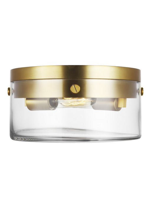 Visual Comfort Studio CF1002BBS Garrett Two Light Flush Mount, Burnished Brass Main Image.jpg