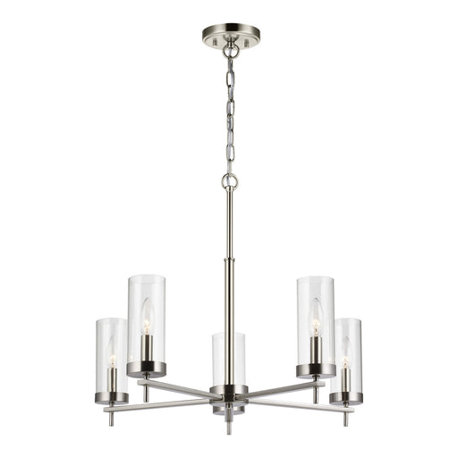 Visual Comfort Studio 3190305-962 Zire Five Light Chandelier, Brushed Nickel Main Image.jpg