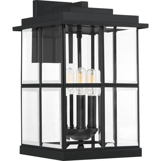 Quoizel MGN8410MBK Mulligan Three Light Outdoor Wall Lantern, Matte Black Main Image.jpg