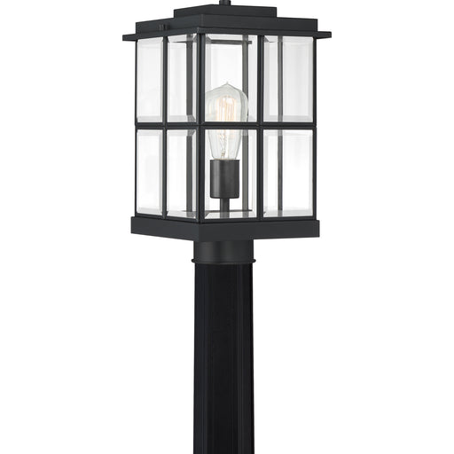 Quoizel MGN9008MBK Mulligan One Light Outdoor Post Mount, Matte Black Main Image.jpg