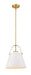 Z-Lite 726P-MW+HBR Z-Studio One Light Pendant, Matte White / Heritage Brass Main Image.jpg