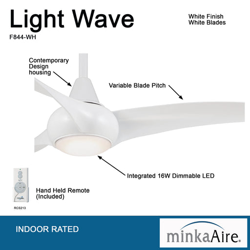Minka-Aire F844-WH Light Wave 52" Ceiling Fan, White Alternate Image.jpg