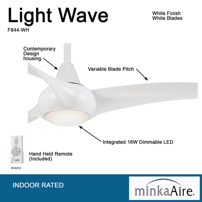 Minka-Aire F844-WH Light Wave 52" Ceiling Fan, White Alternate Image.jpg