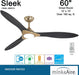 Minka-Aire F868L-SBR/CL Sleek - 3-Blade 60" LED Smart Ceiling Fan, Soft Brass with Coal Blades Alternate Image 3.jpg